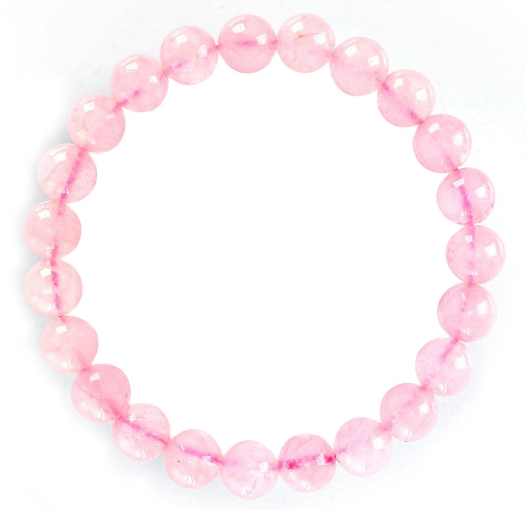 Natural Rose Quartz Beaded Bracelet