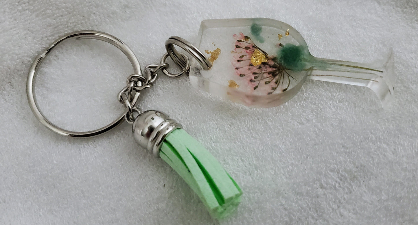 Resin Flower Keychain