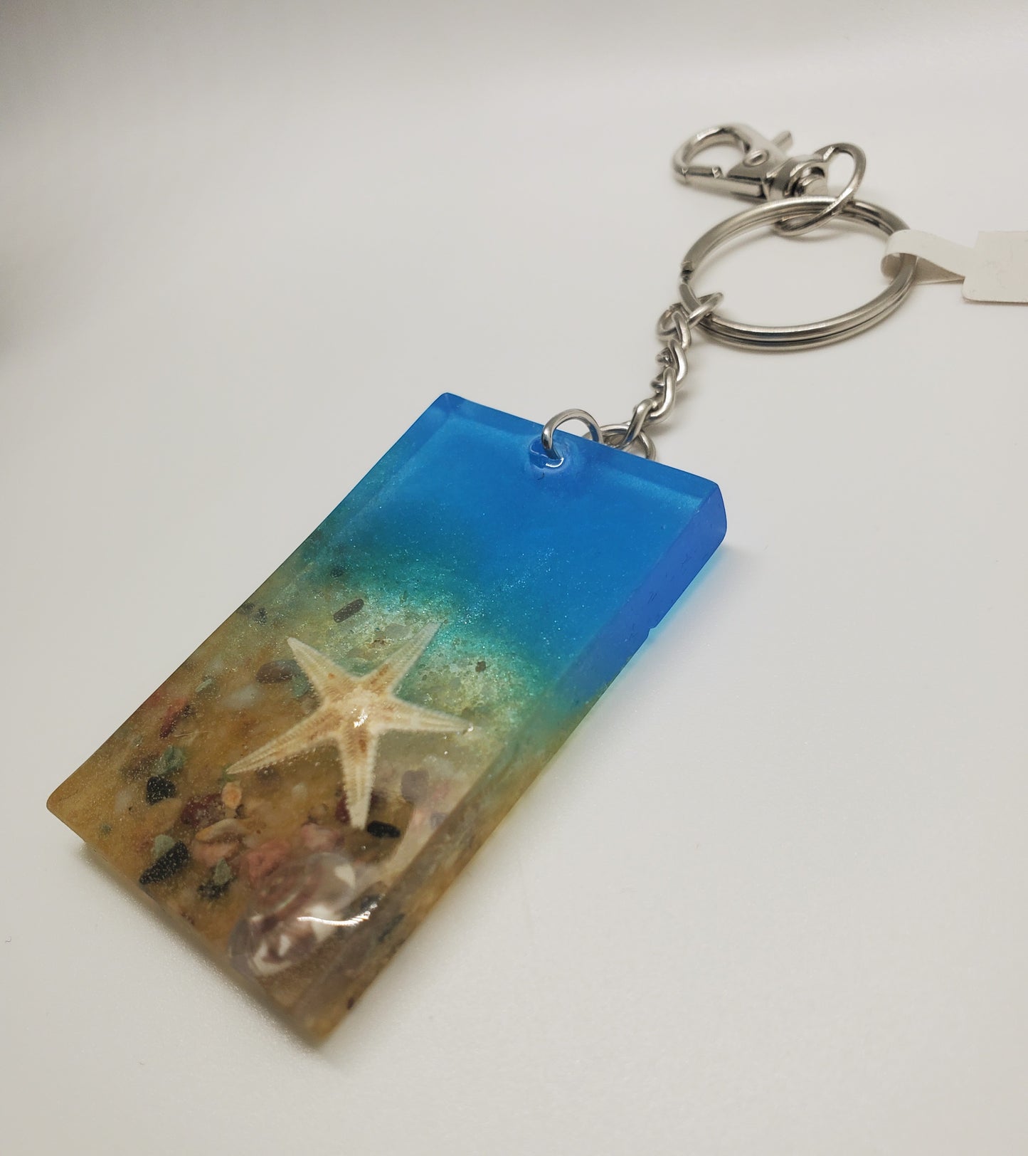 Seashells in Epoxy Resin Keychain