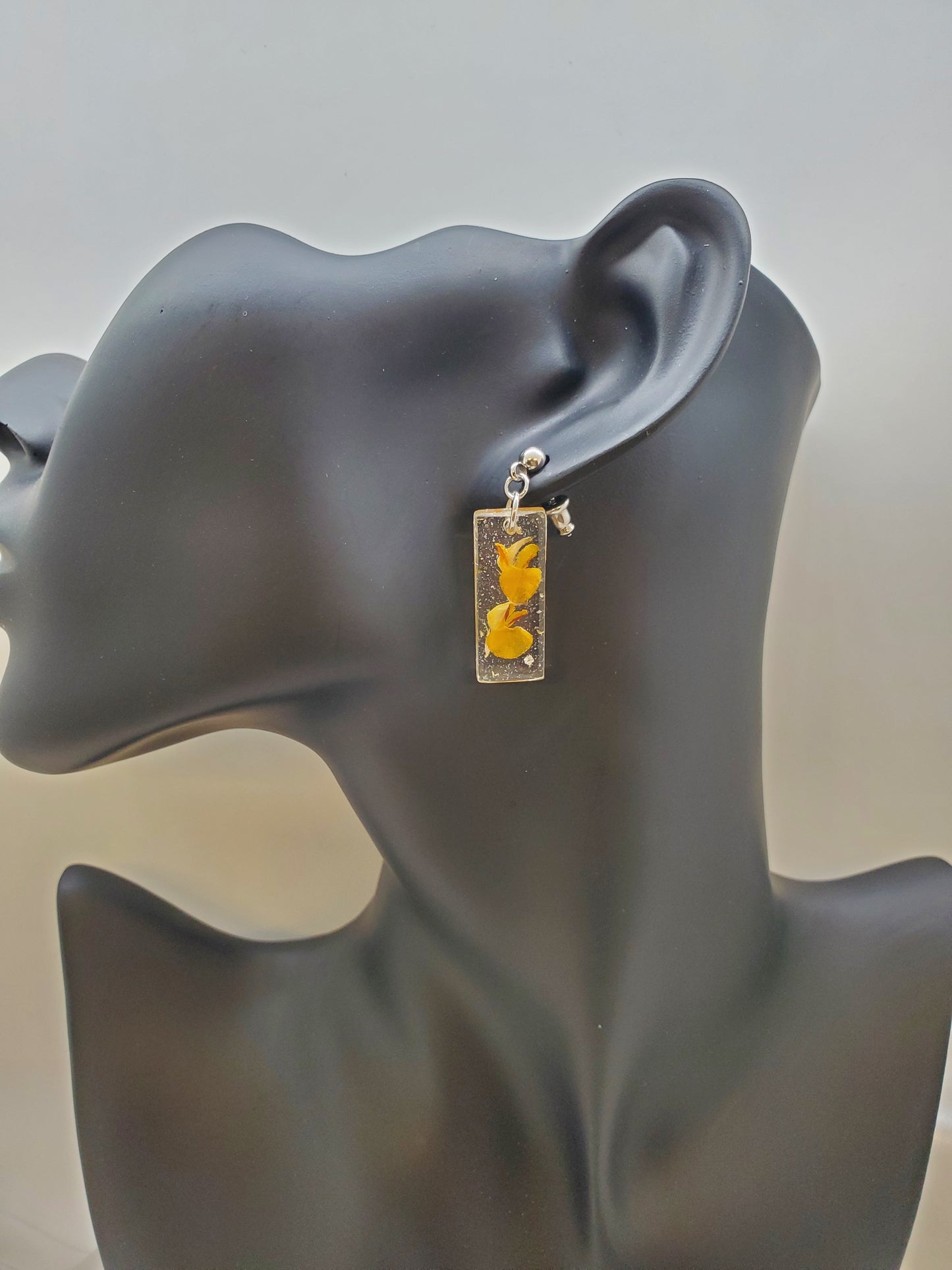 Yellow Wildflower Earrings in Resin Epoxy