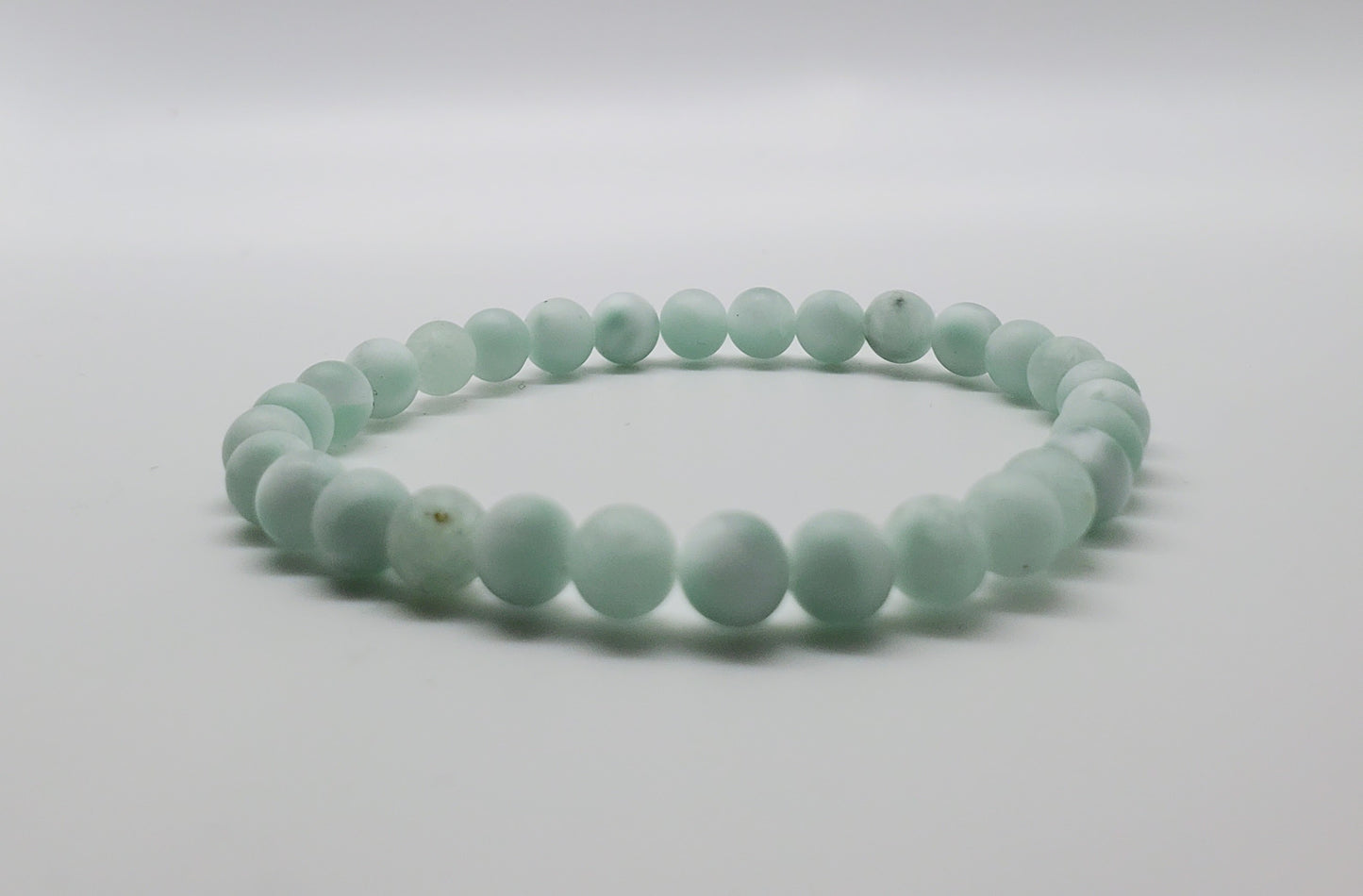 Natural Green Moonstone Matte Beaded Bracelet