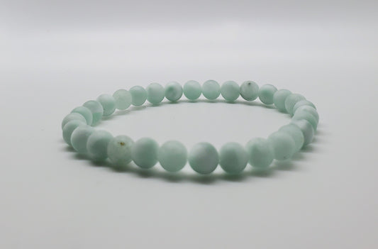 Natural Green Moonstone Matte Beaded Bracelet