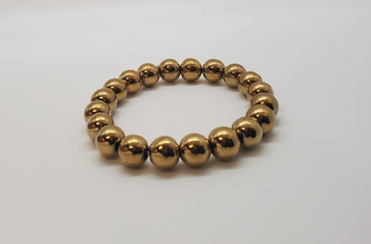 Gold Plated Hematite Beaded Bracelet