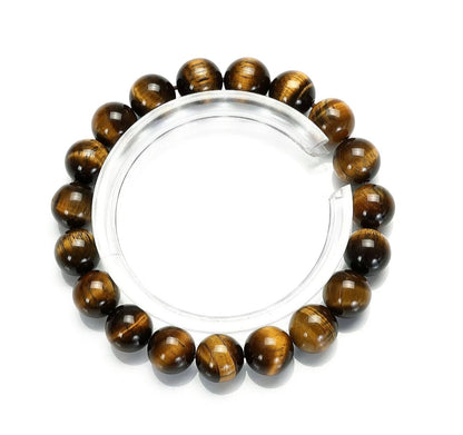 Natural Yellow Tiger Eye Smooth Round Beaded Bracelet