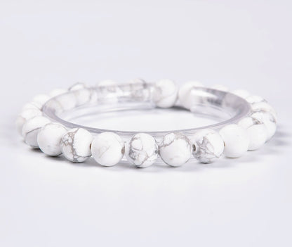 Howlite Matte Beaded Bracelet