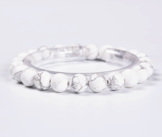 Howlite Matte Beaded Bracelet