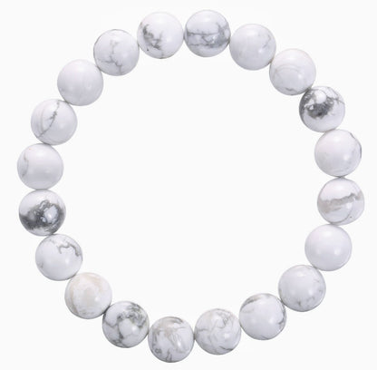 Howlite Matte Beaded Bracelet