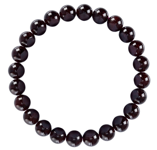 Natural Red Garnet Beaded Bracelet