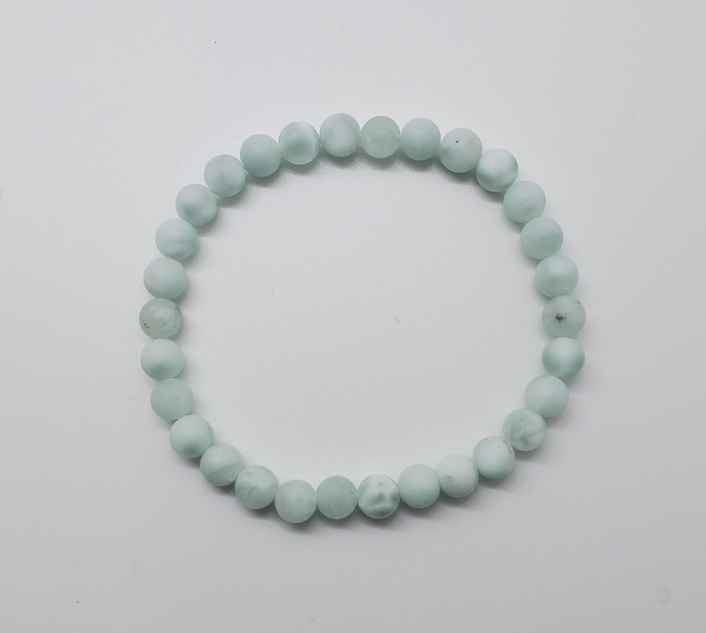 Natural Green Moonstone Matte Beaded Bracelet