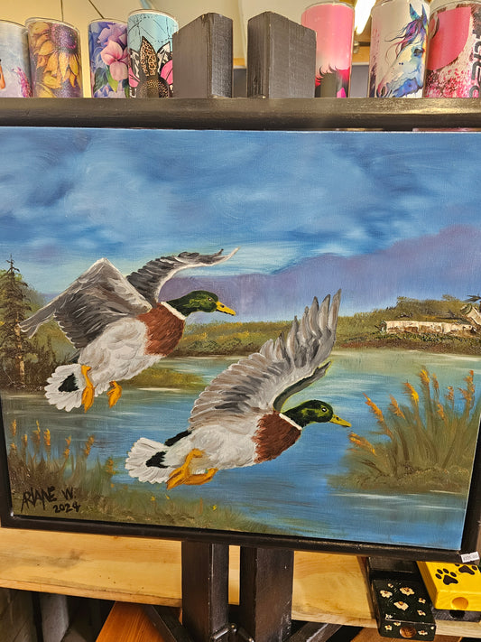 Duck painting 1 with frame